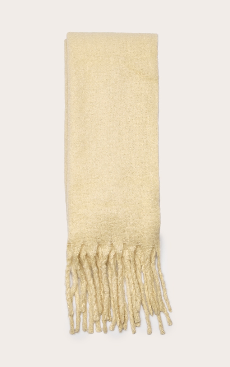 Butter Yellow Blanket Tassel Scarf image 2