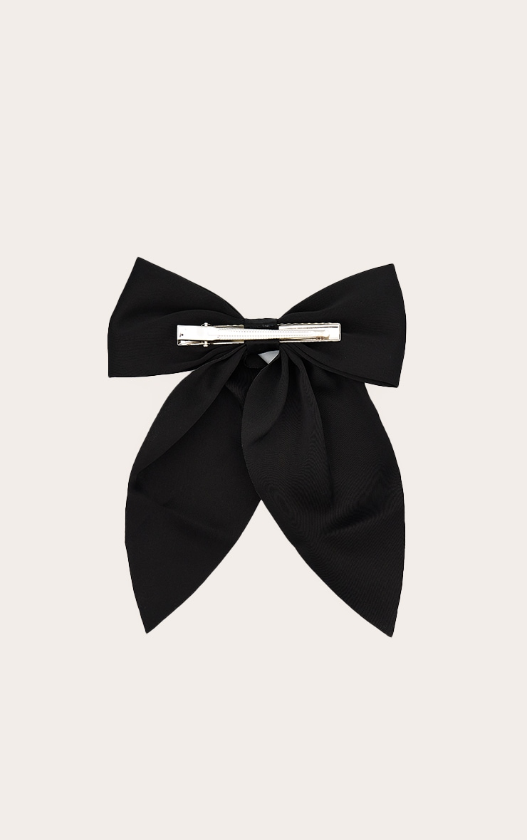 Black Large Bow Hair Clip image 2