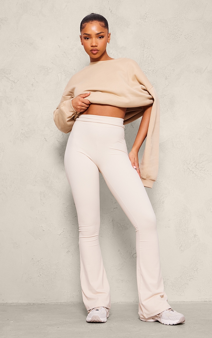 Sand Oversized Plain Fit Sweatshirt image 3