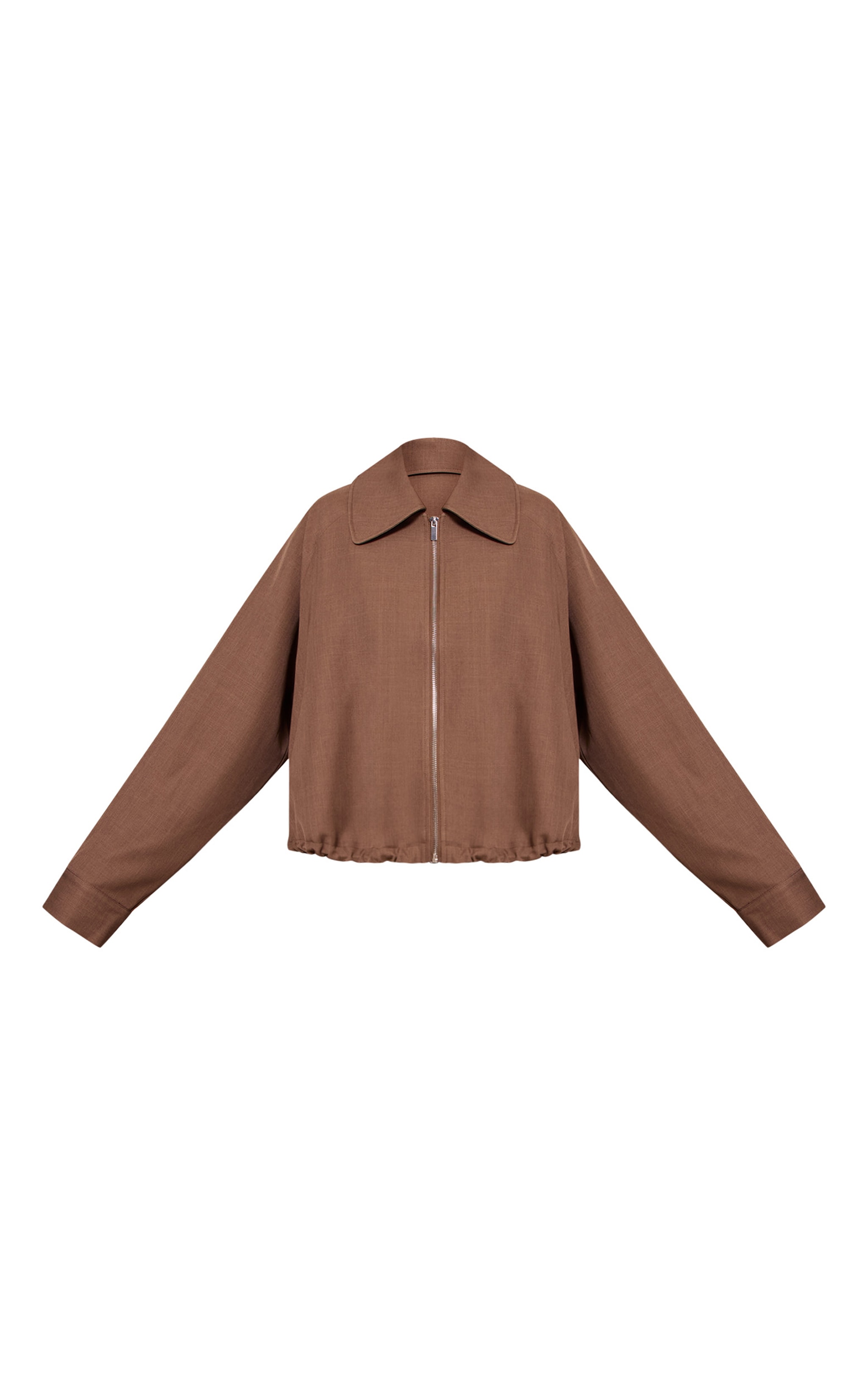 Mocha Utility Style Draw Cord Bomber Jacket image 5
