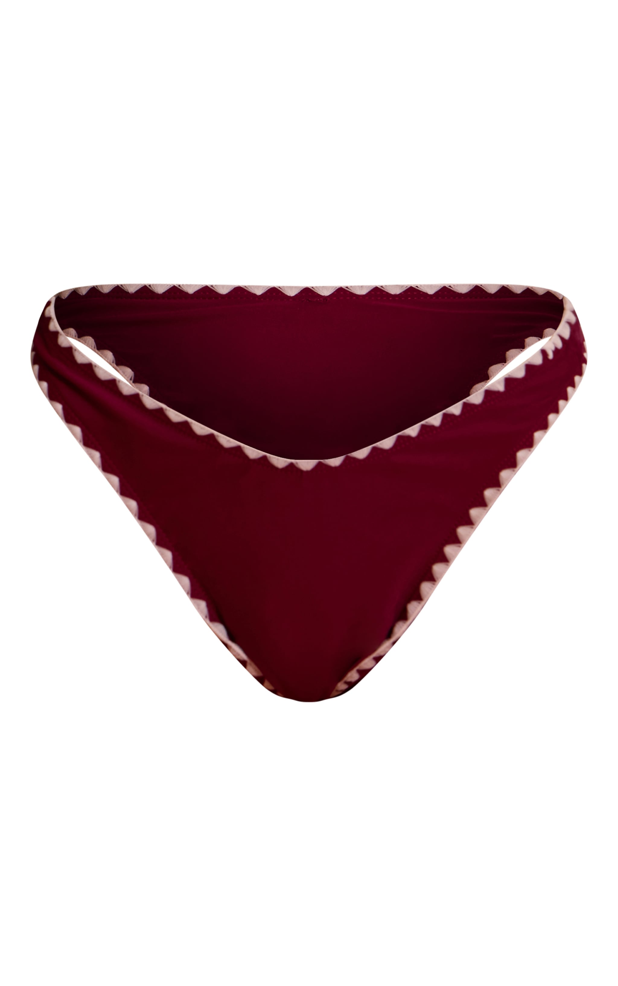 Bas de maillot de bain tanga prune à points de fouet image 5