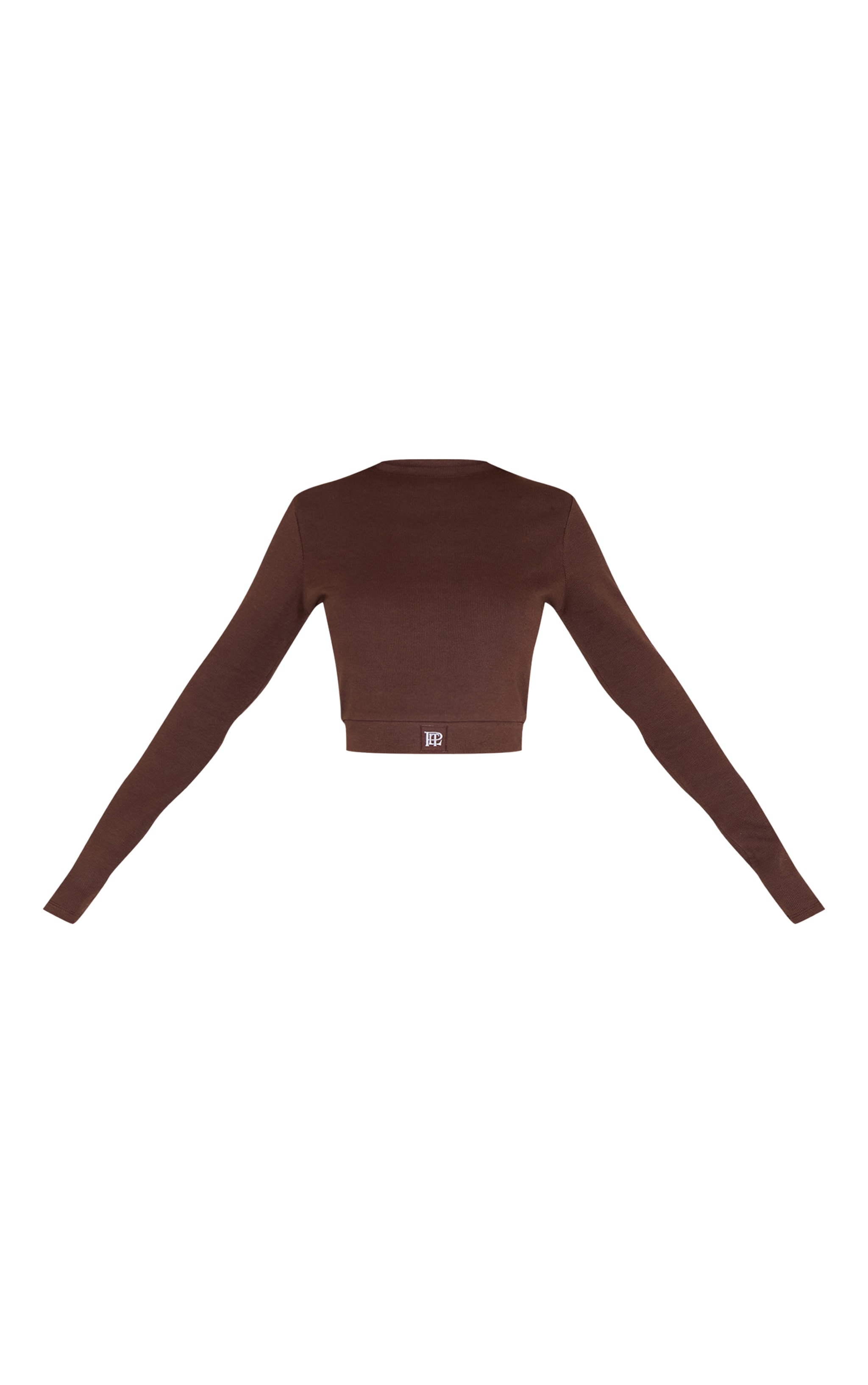 PrettyLittleThing Top de pyjama tonal élastique chocolat à manches longues image 5