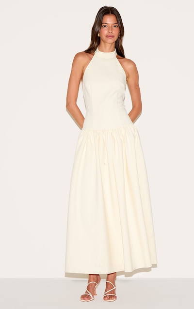 Lemon Tailored High Neck Midaxi Dress