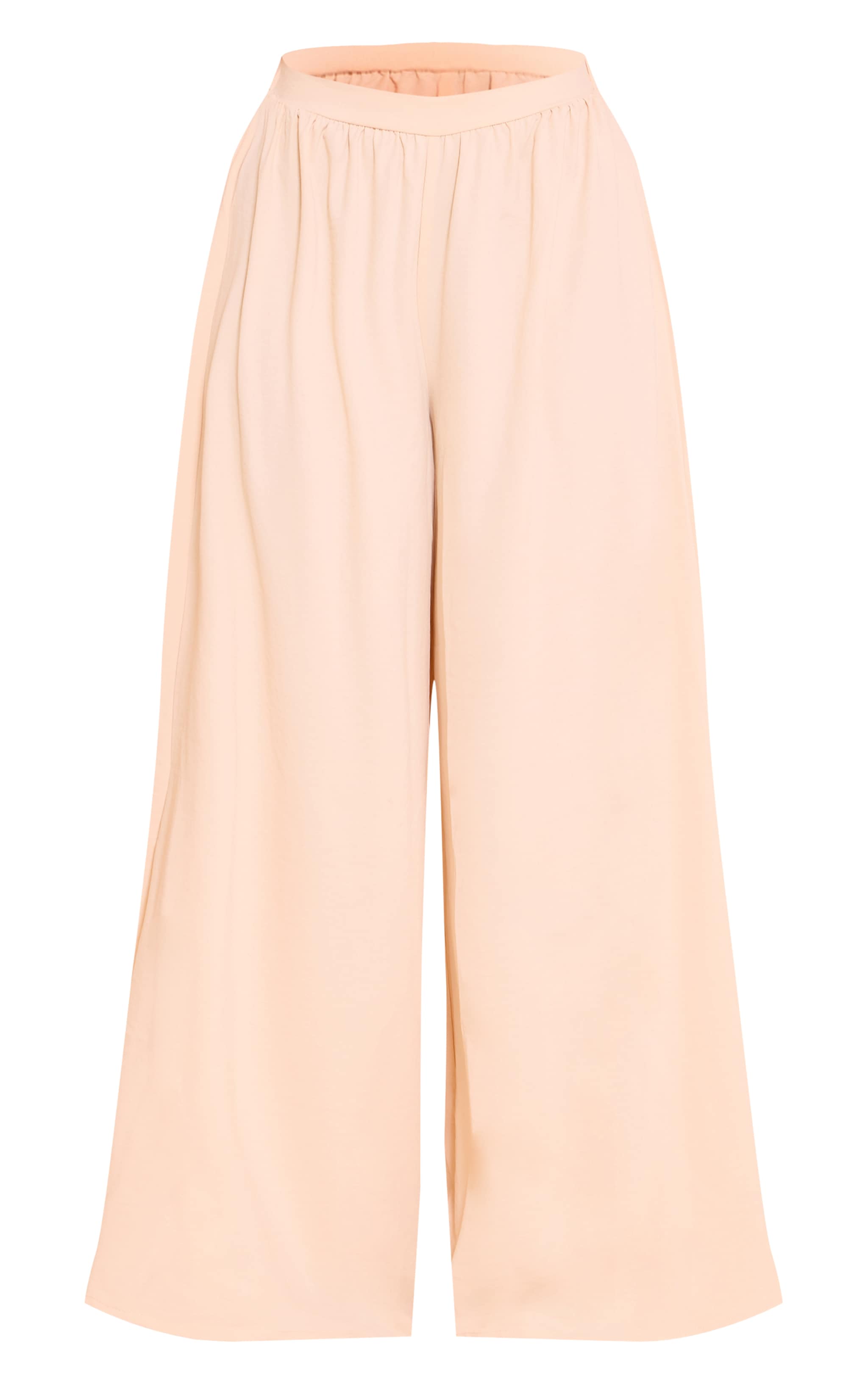 Shape Cream Hammered Satin Highwaisted Wide Leg Pants image 5
