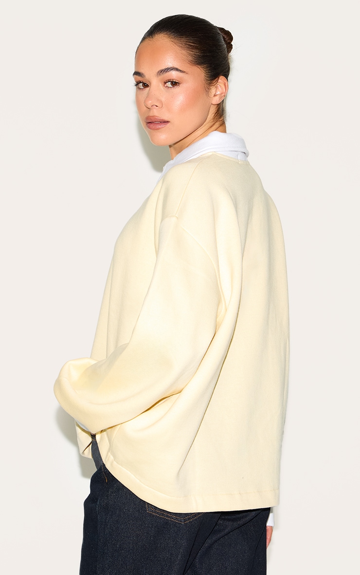 Butter Yellow Oversized Polo Sweatshirt image 2