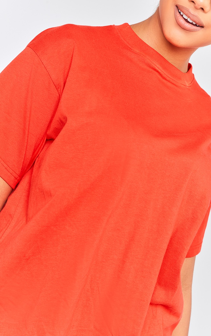 T-shirt oversize à épaules carrées rouge image 4