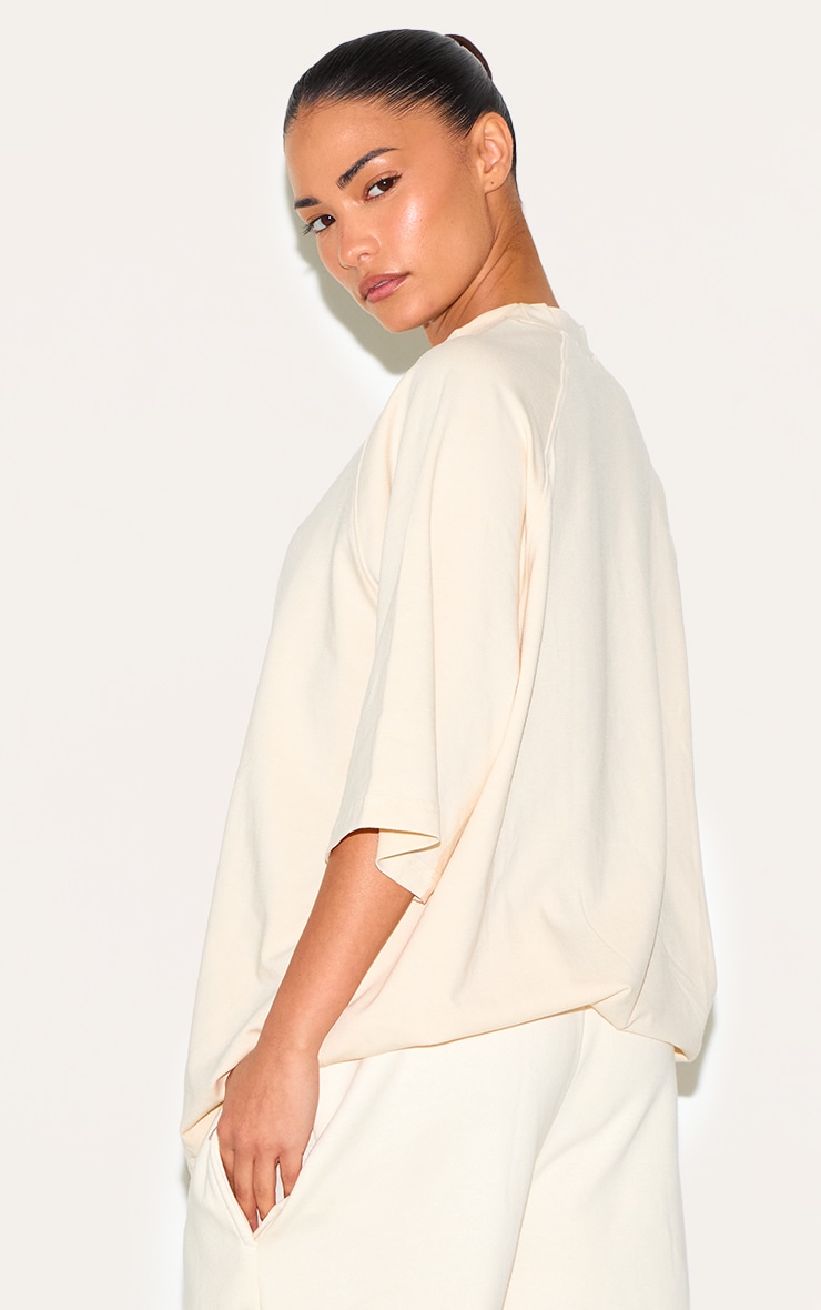 Petite Cream Oversized T-shirt image 2