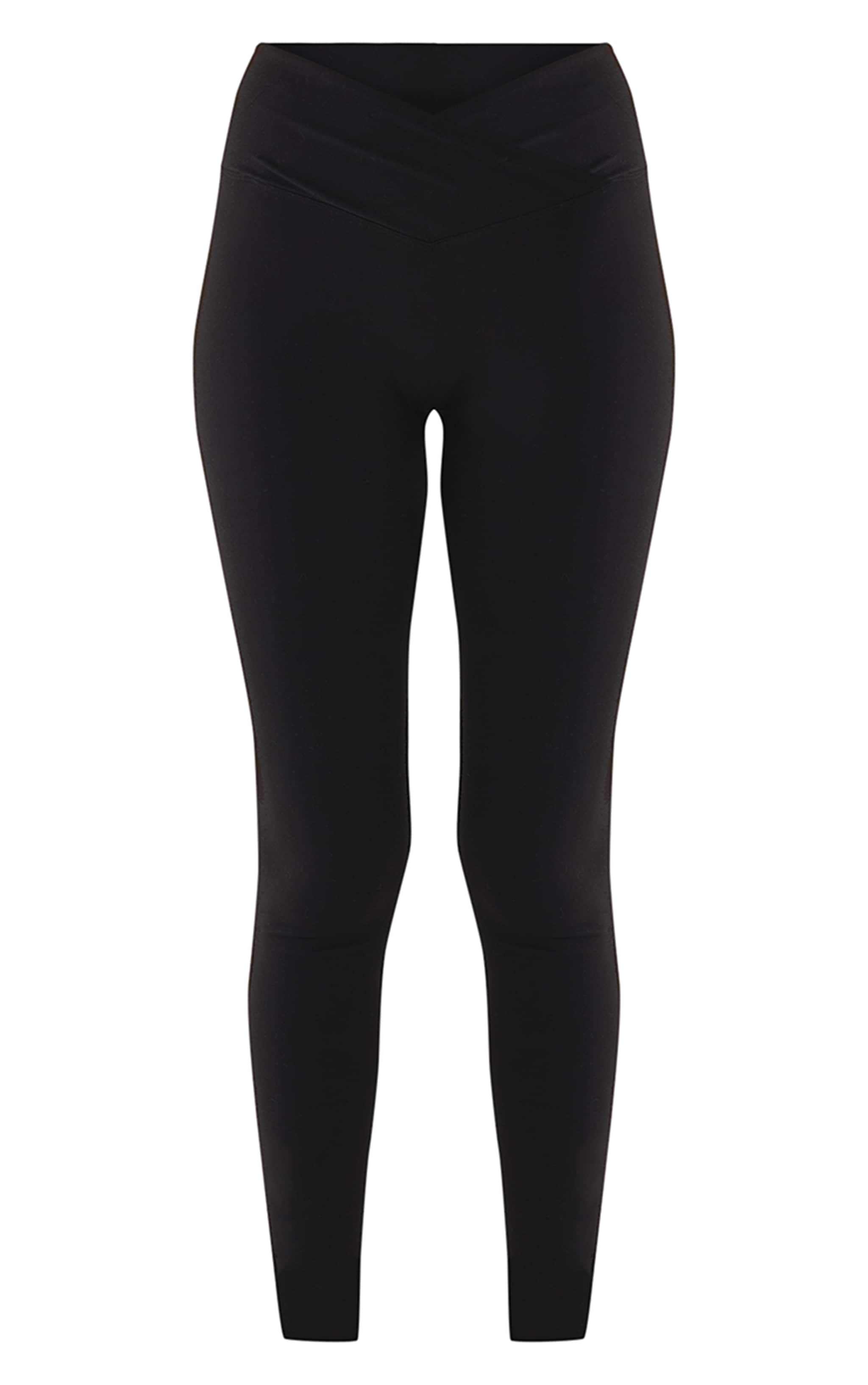 Black Sculpt Wrap Waist Gym Leggings image 5