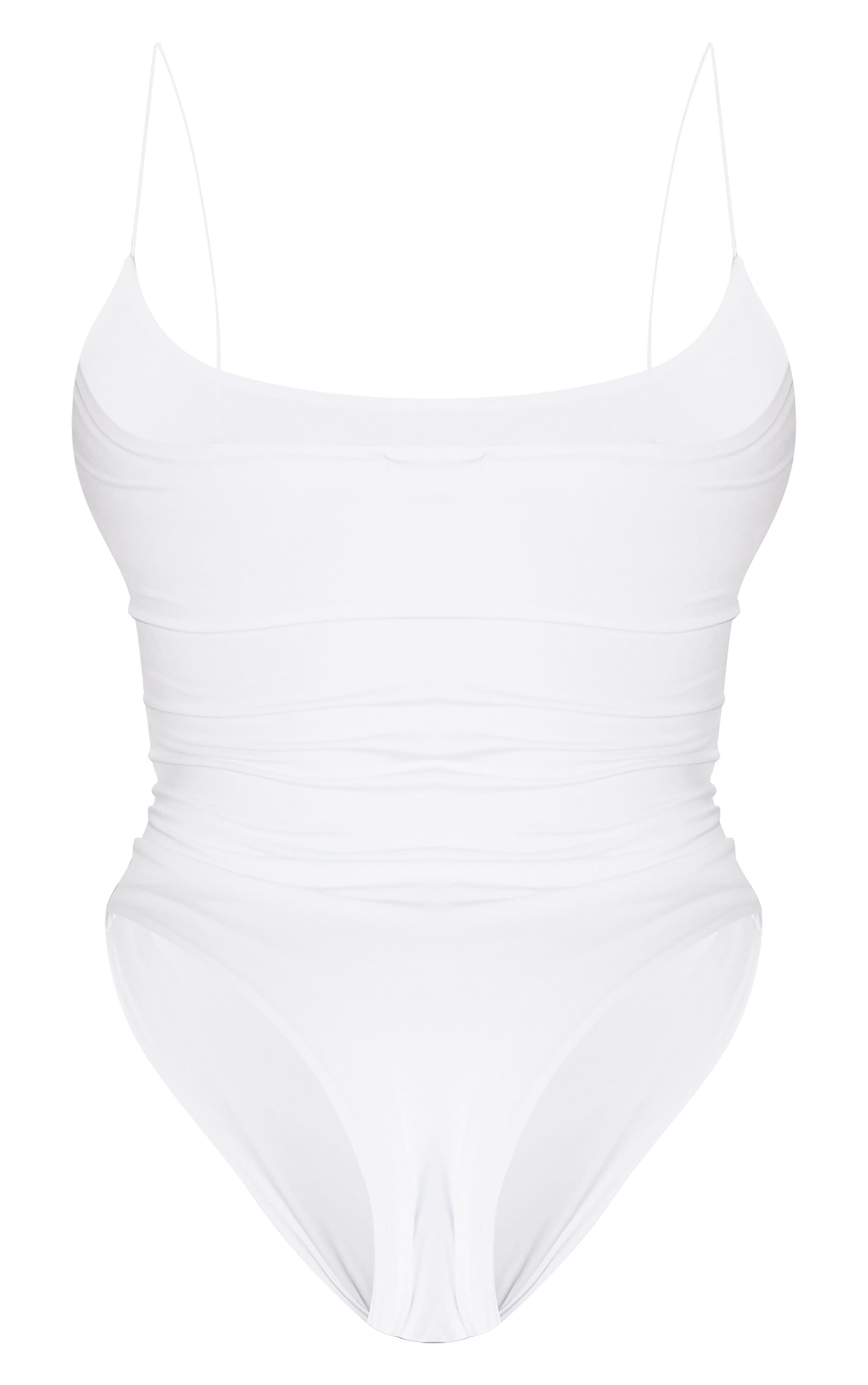 Shape White Slinky Spaghetti Strap Bodysuit image 6