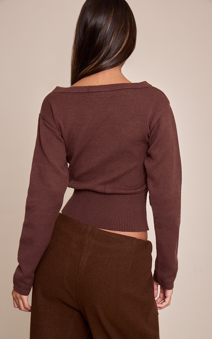 Petite Chocolate Stud Detail Knit Jumper image 2