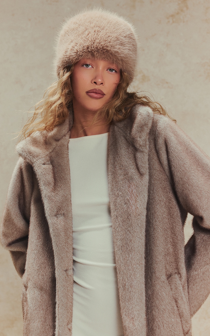 Mocha Mousse Faux Fur Russian Hat image 2