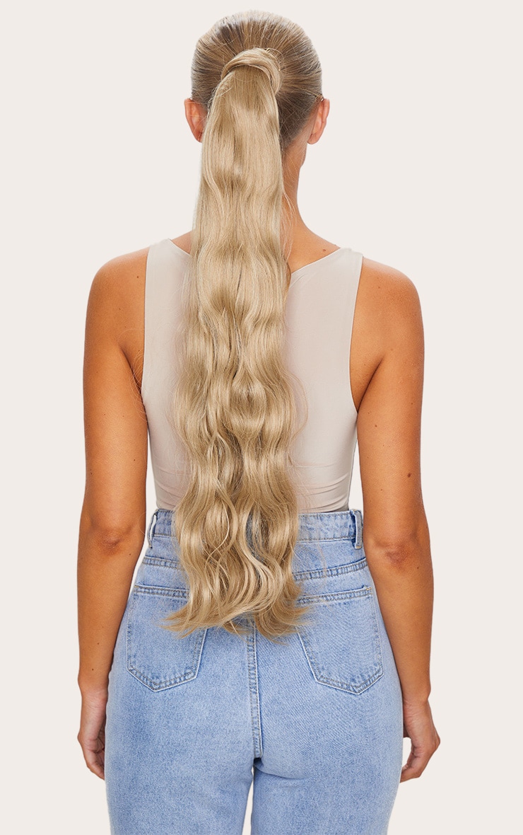 LullaBellz Grande Hollywood Wave 26" Wraparound Pony California Blonde image 3