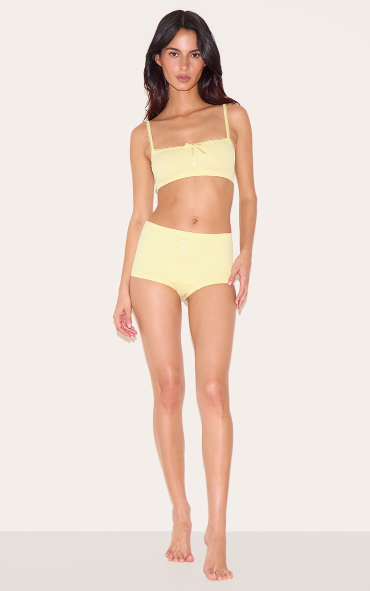 Lemon Textured Bralette And Boxer Lingerie Set image 3