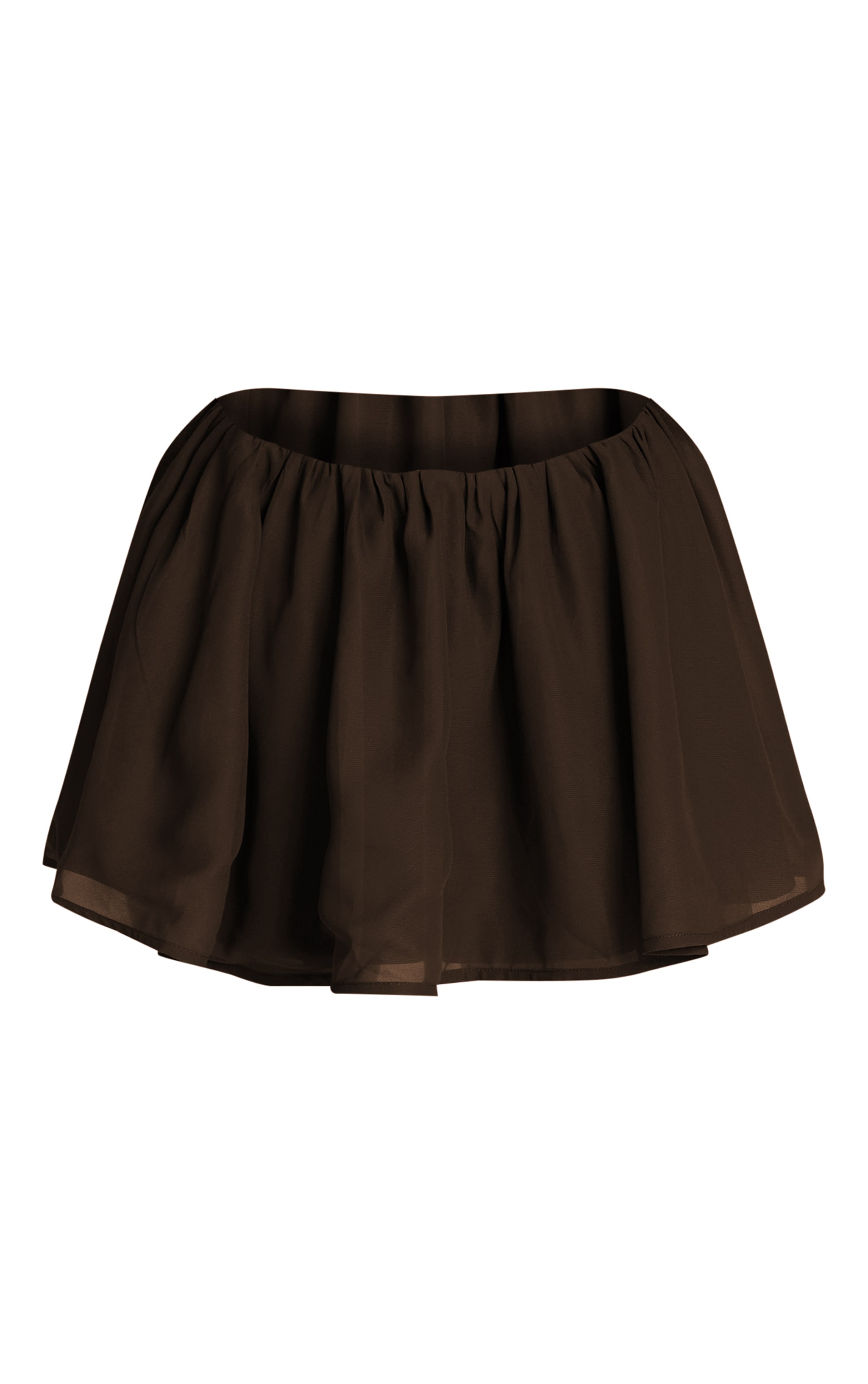 Dark Brown Chiffon Floaty Mini Skirt image 6