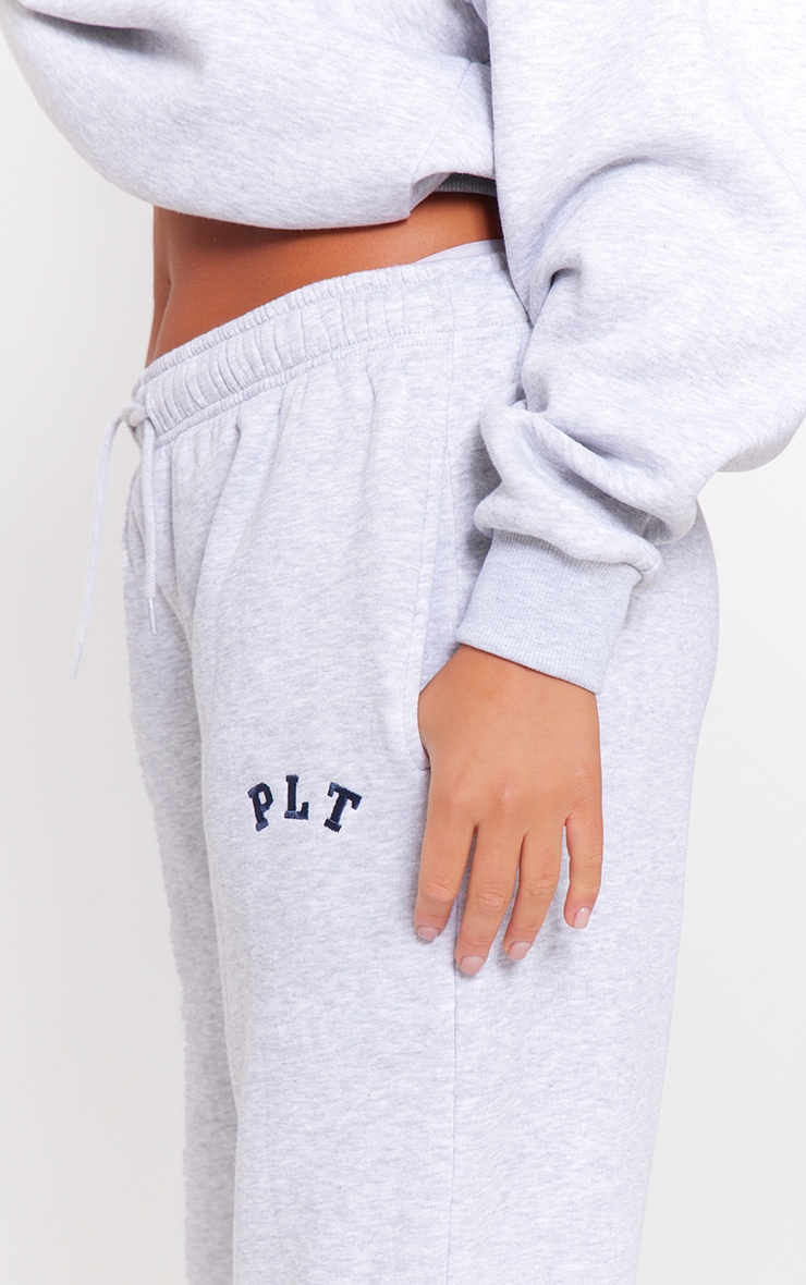 PRETTYLITTLETHING Ash Grey Logo Oversized Wide Leg Sweatpants image 4