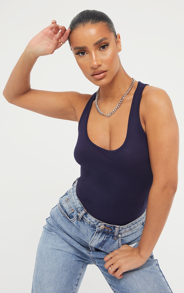 Body-string basique bleu marine à dos nageur