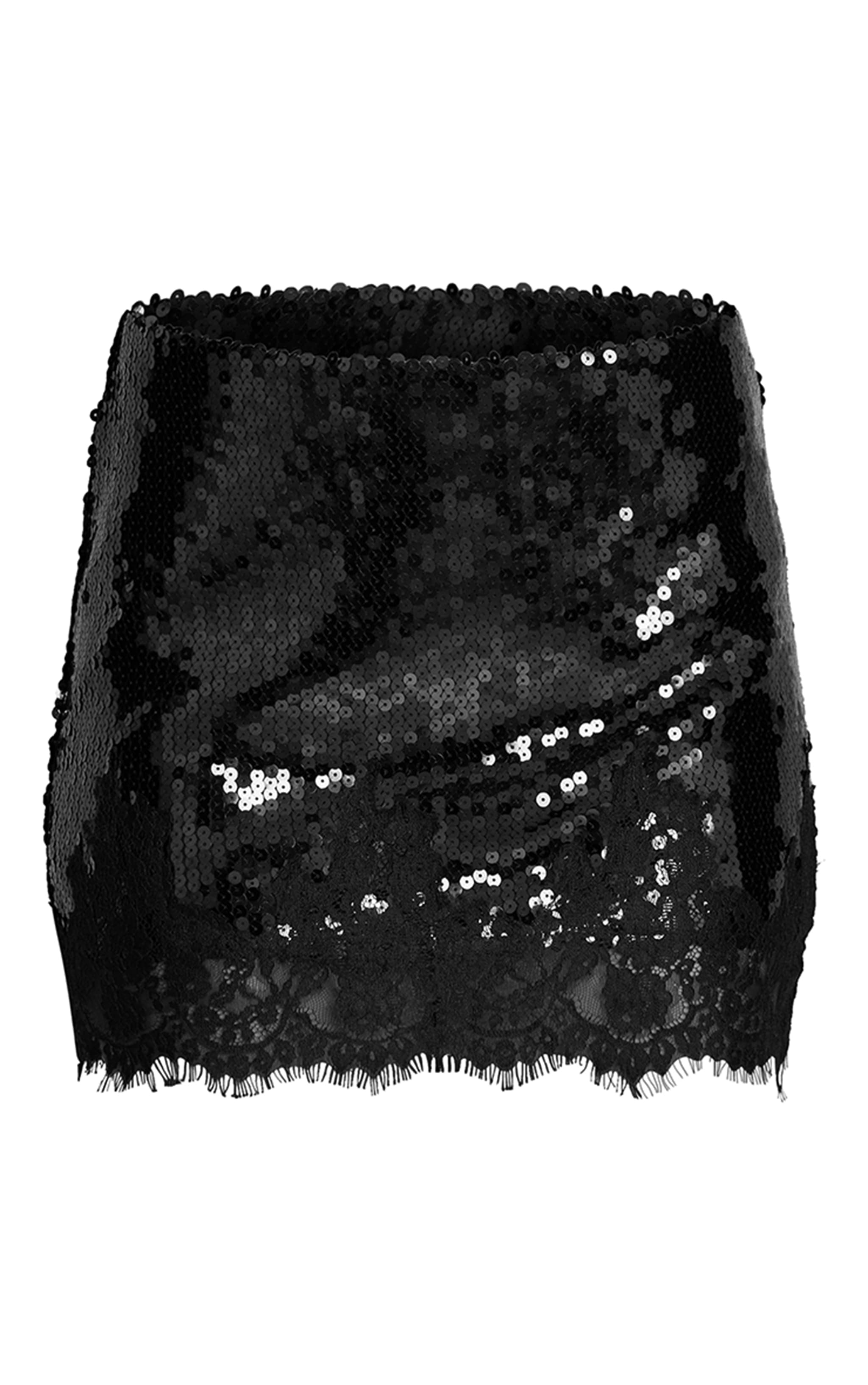 Black Sequin Lace Mini Skirt  image 6
