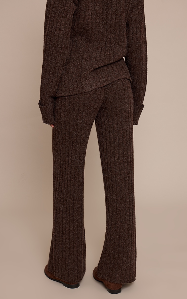 Tall Chocolate Hazel Knit Wide Leg Trouser  image 3