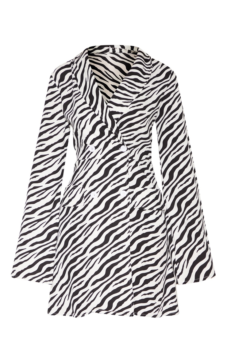 Tall Zebra Long Sleeve Blazer Double Button Dress image 3