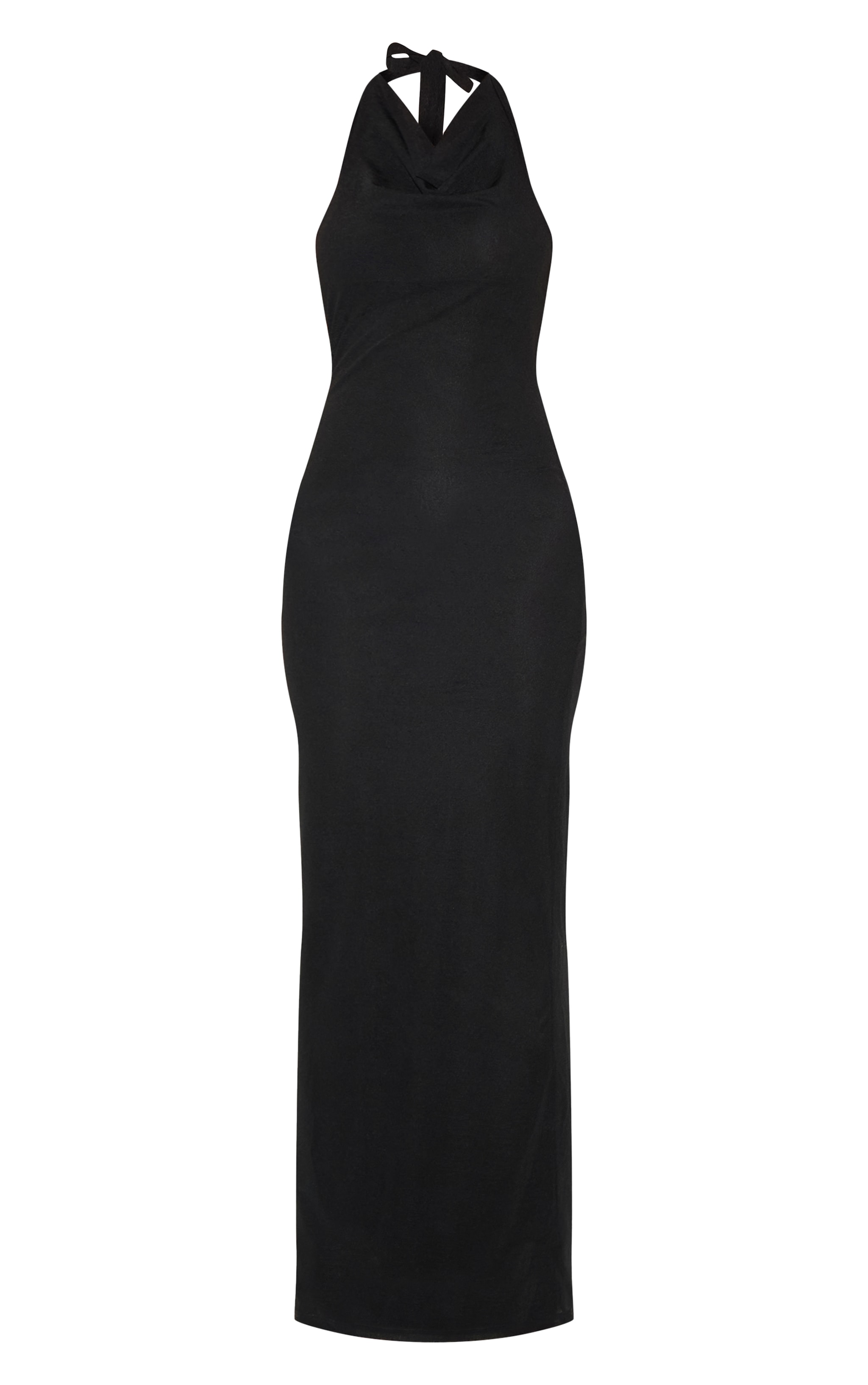 Robe longue en mousseline de soie noire à dos nu échancré image 5