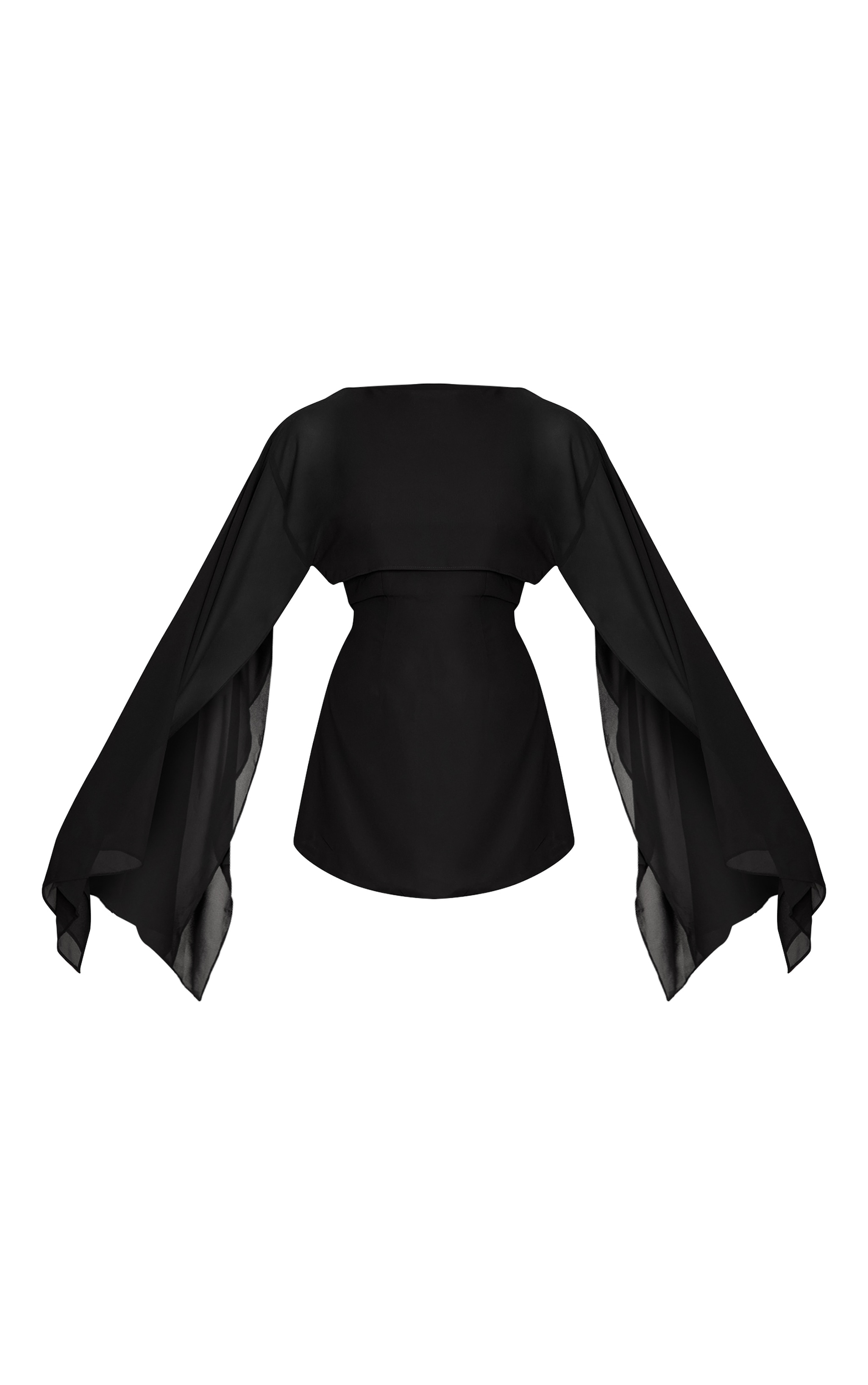 Black Cape Detail Mini Dress image 5