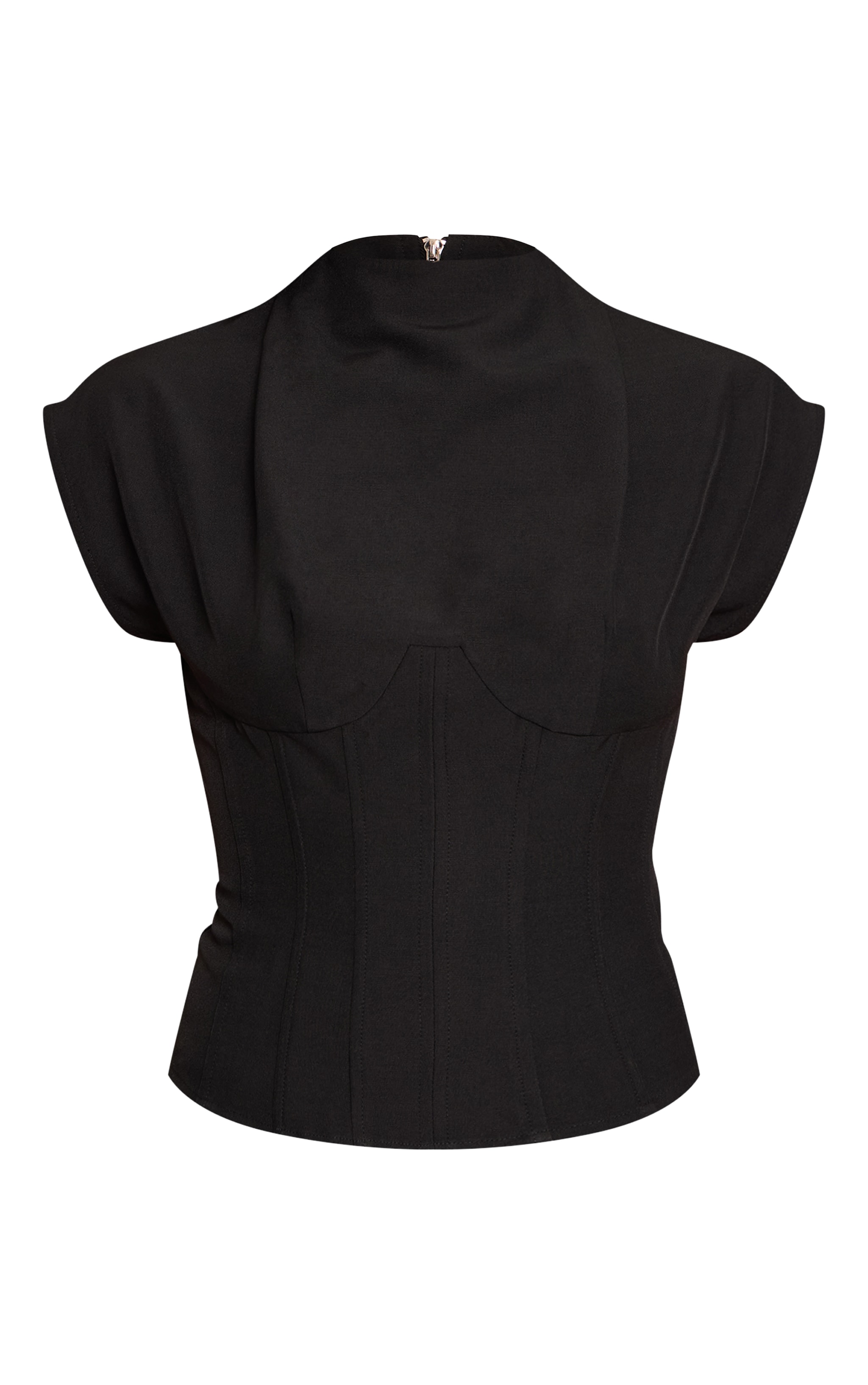 Black Cinched Waist Top image 5
