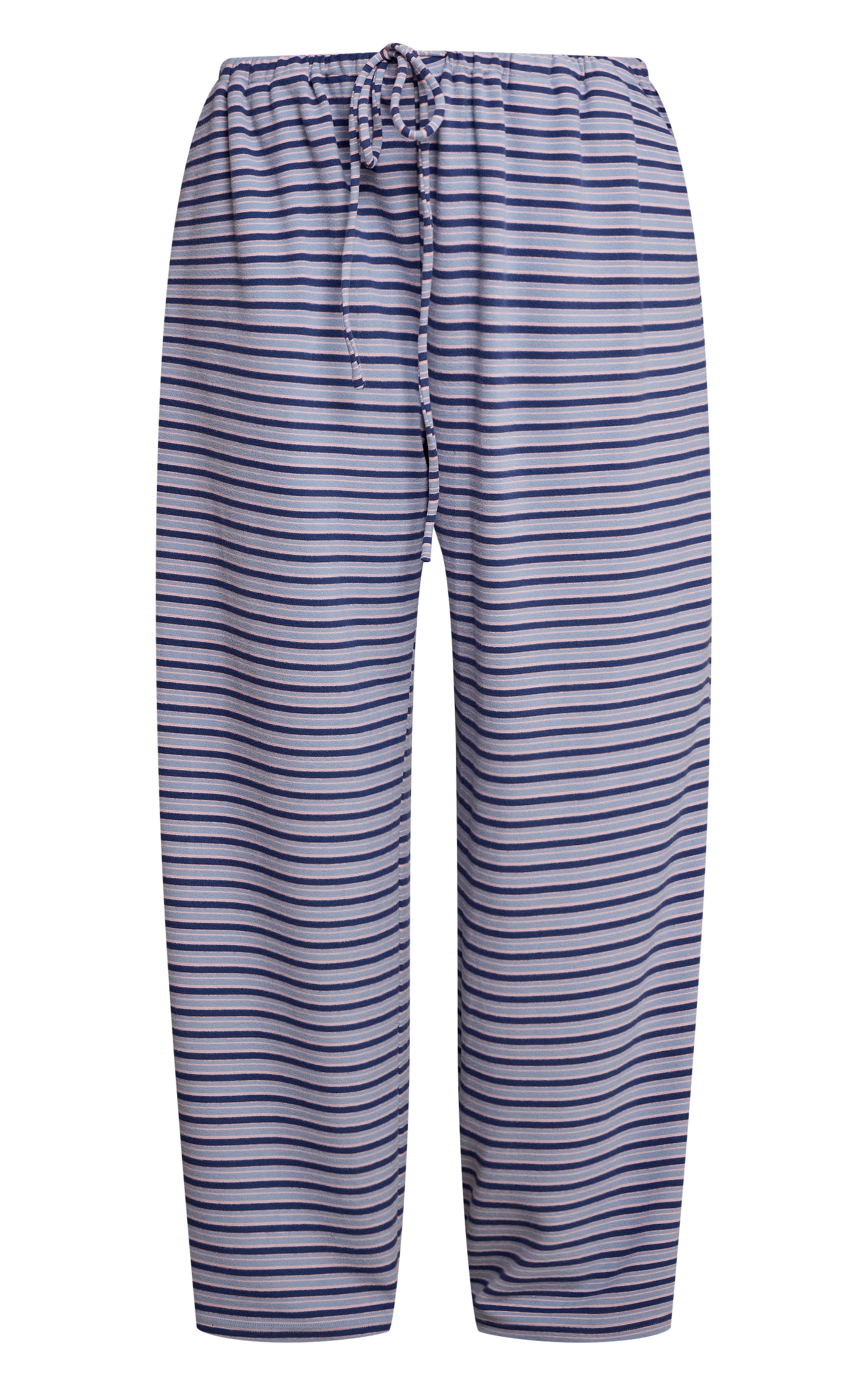 Plus Navy Striped Soft Fleece Straight Leg Joggers image 5