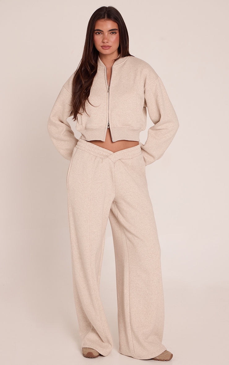 Veste bomber en coton polaire avoine à zip doublé image 3