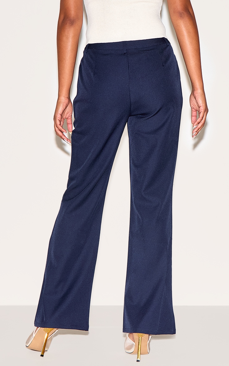 Navy Tailored Woven Straight Leg Trousers | Bottoms | PrettyLittleThing