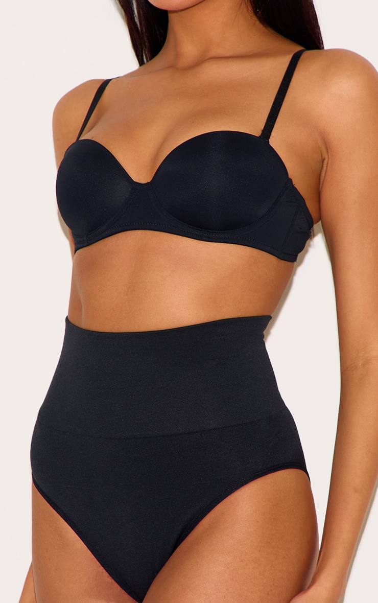 Black Shapewear High Waist Control Brief image 4