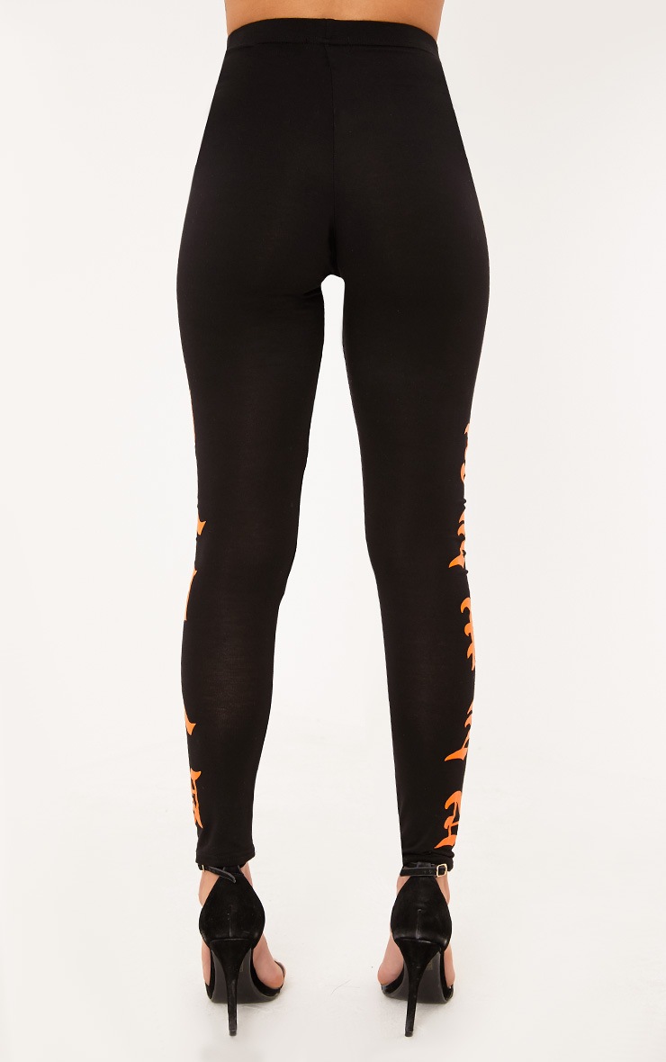 Japan Print Black Leggings Leggings PrettyLittleThing