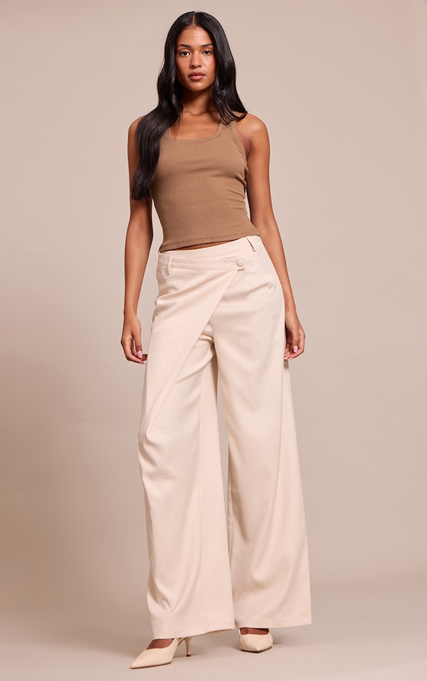 Tall Stone Woven Wrap Front Pants