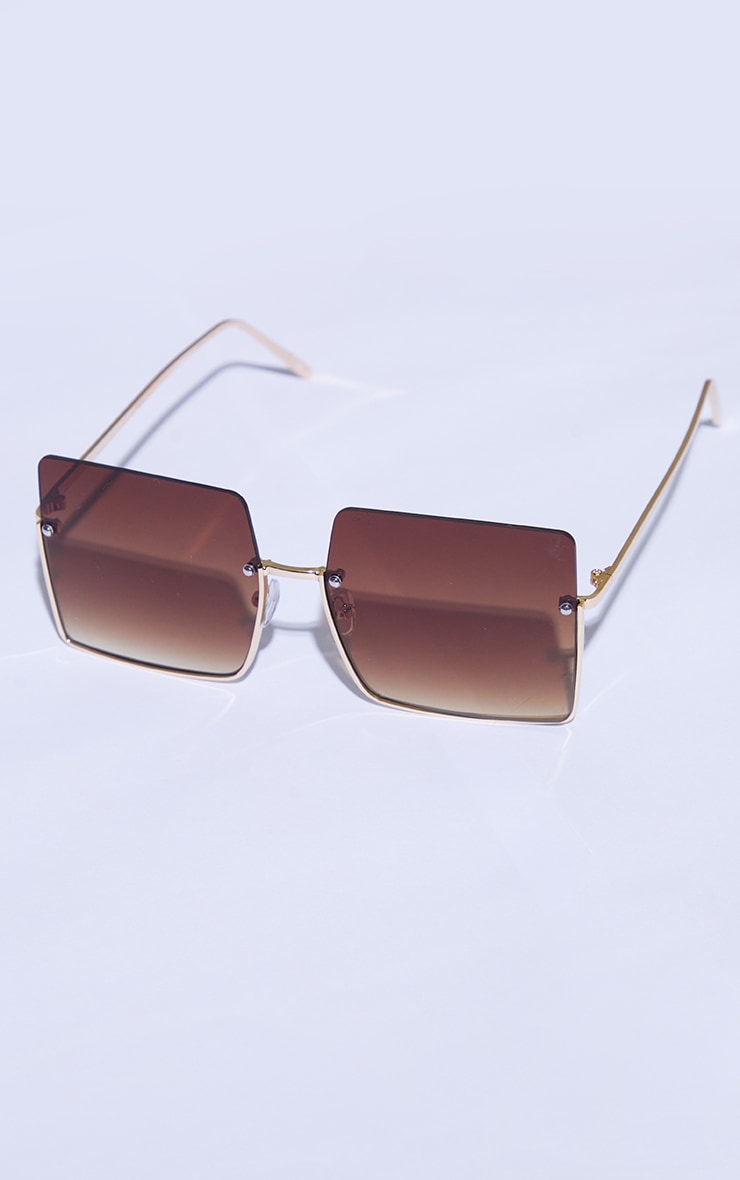 Brown Faded Squareframe Sunglasses image 2