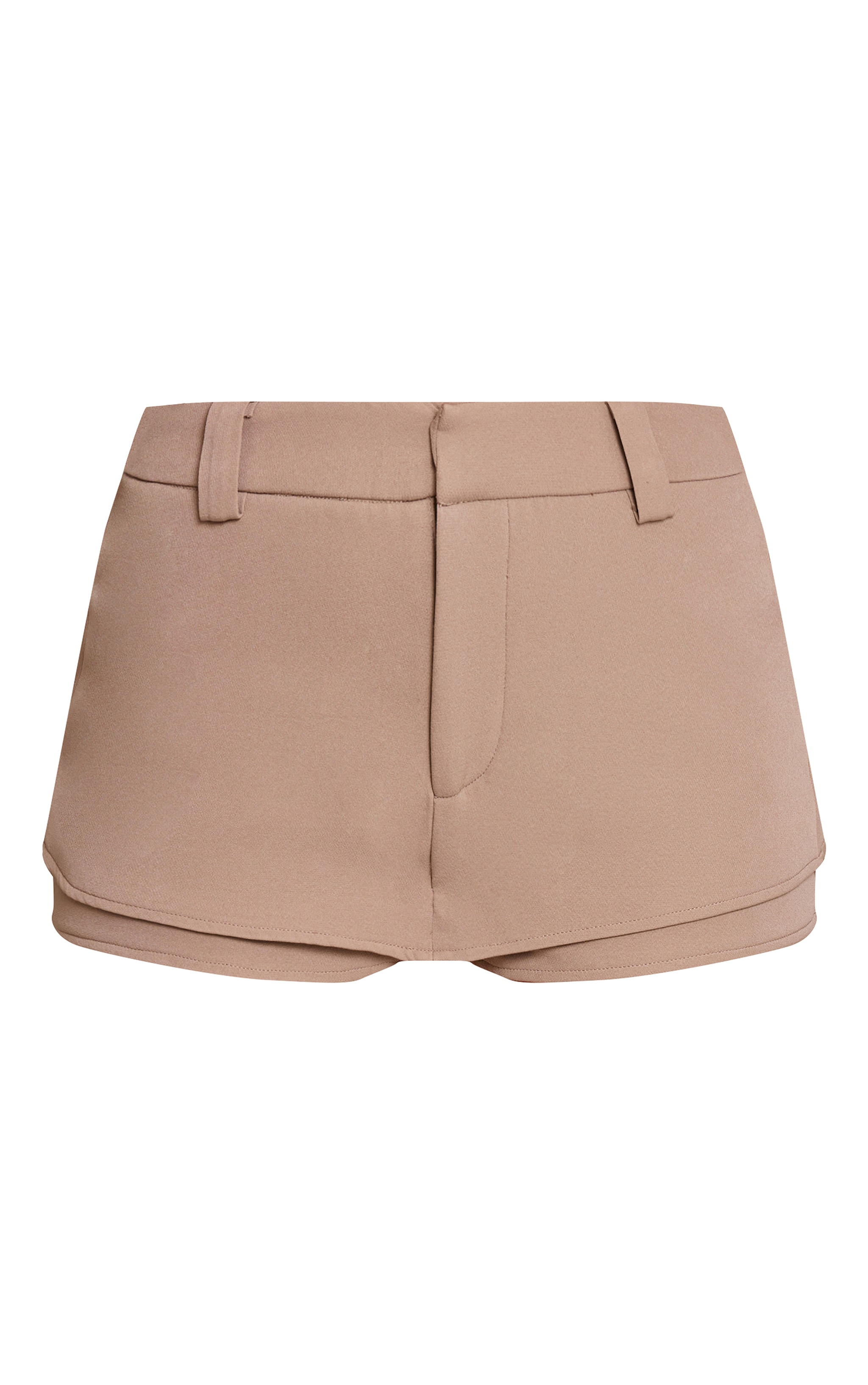 Jupe-short de tailleur tissée taupe image 6