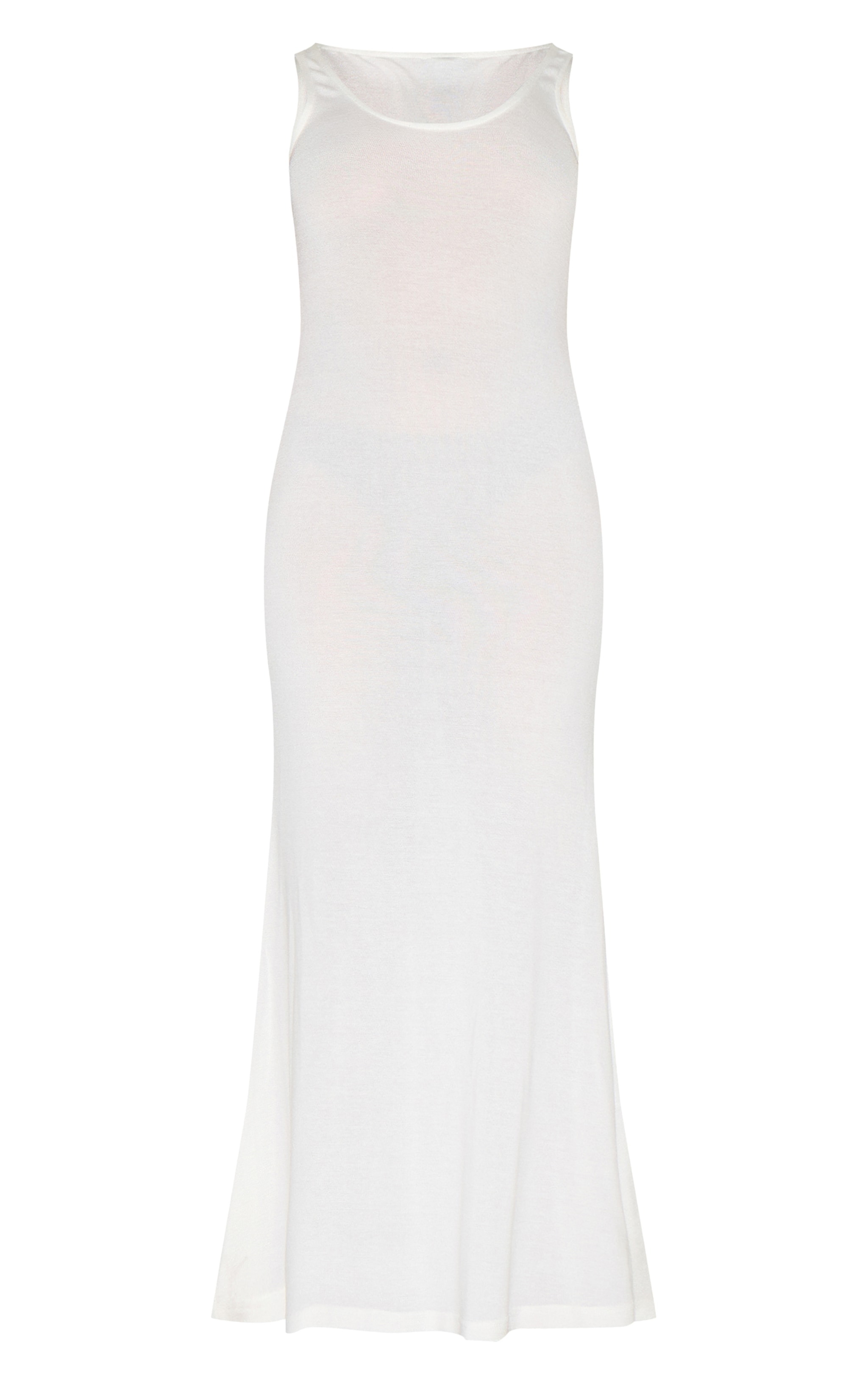 Petite White Fine Knit Maxi Dress image 5