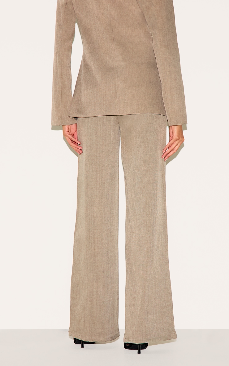 Pantalon large de tailleur ajusté tissé deluxe café au lait foncé image 4