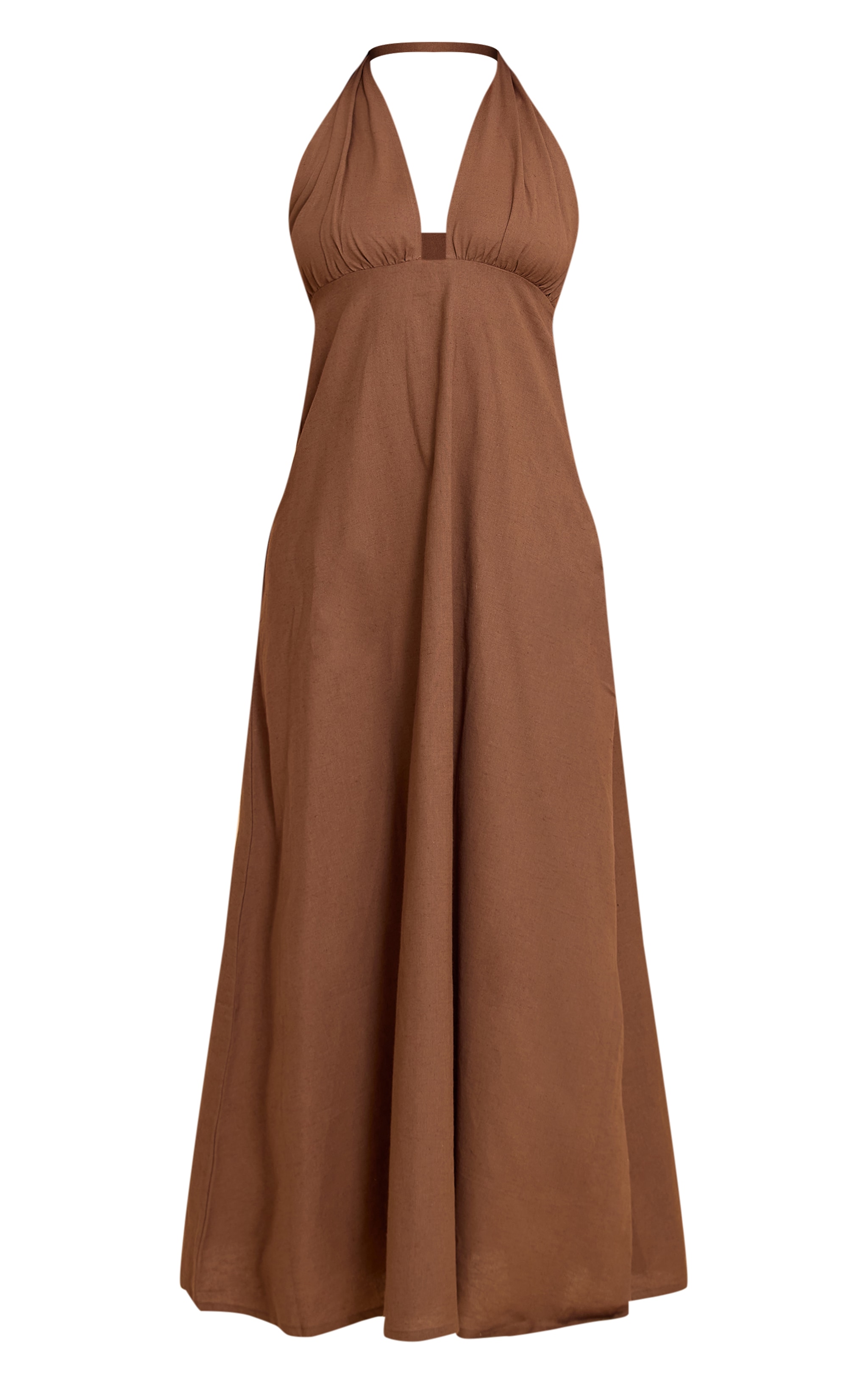 Taupe Plunge Halterneck Maxi Dress image 5