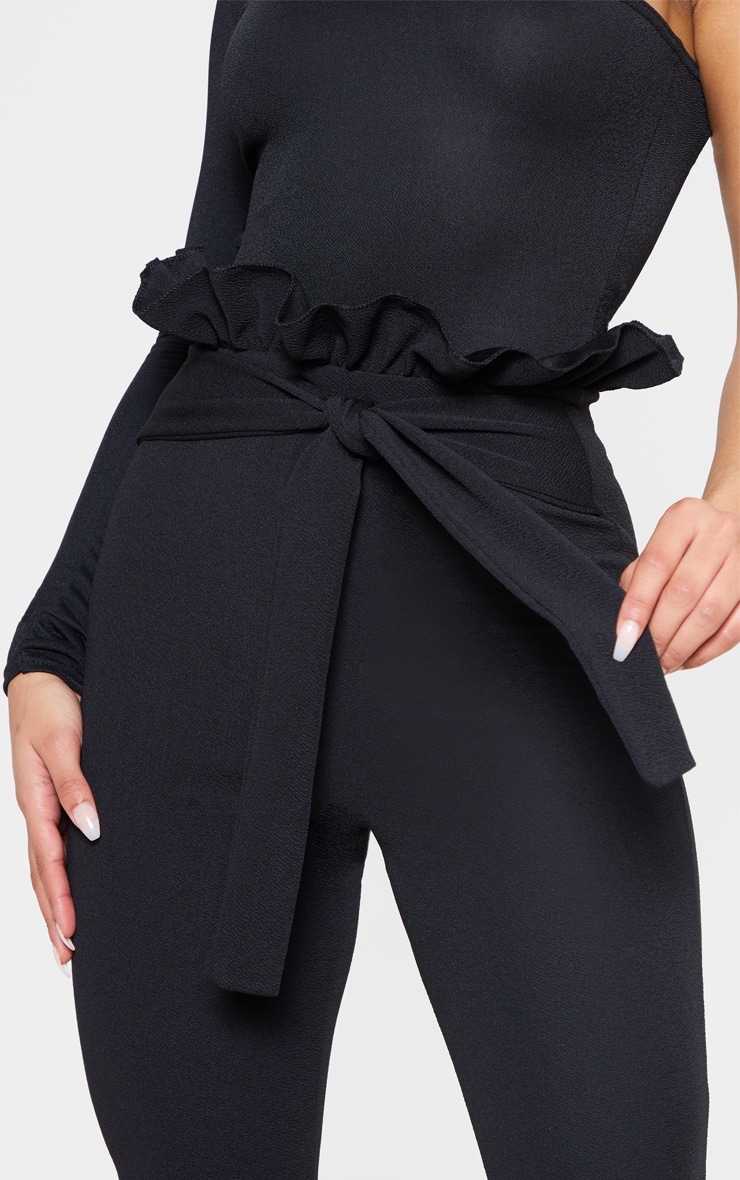 pretty little thing black paperbag trousers