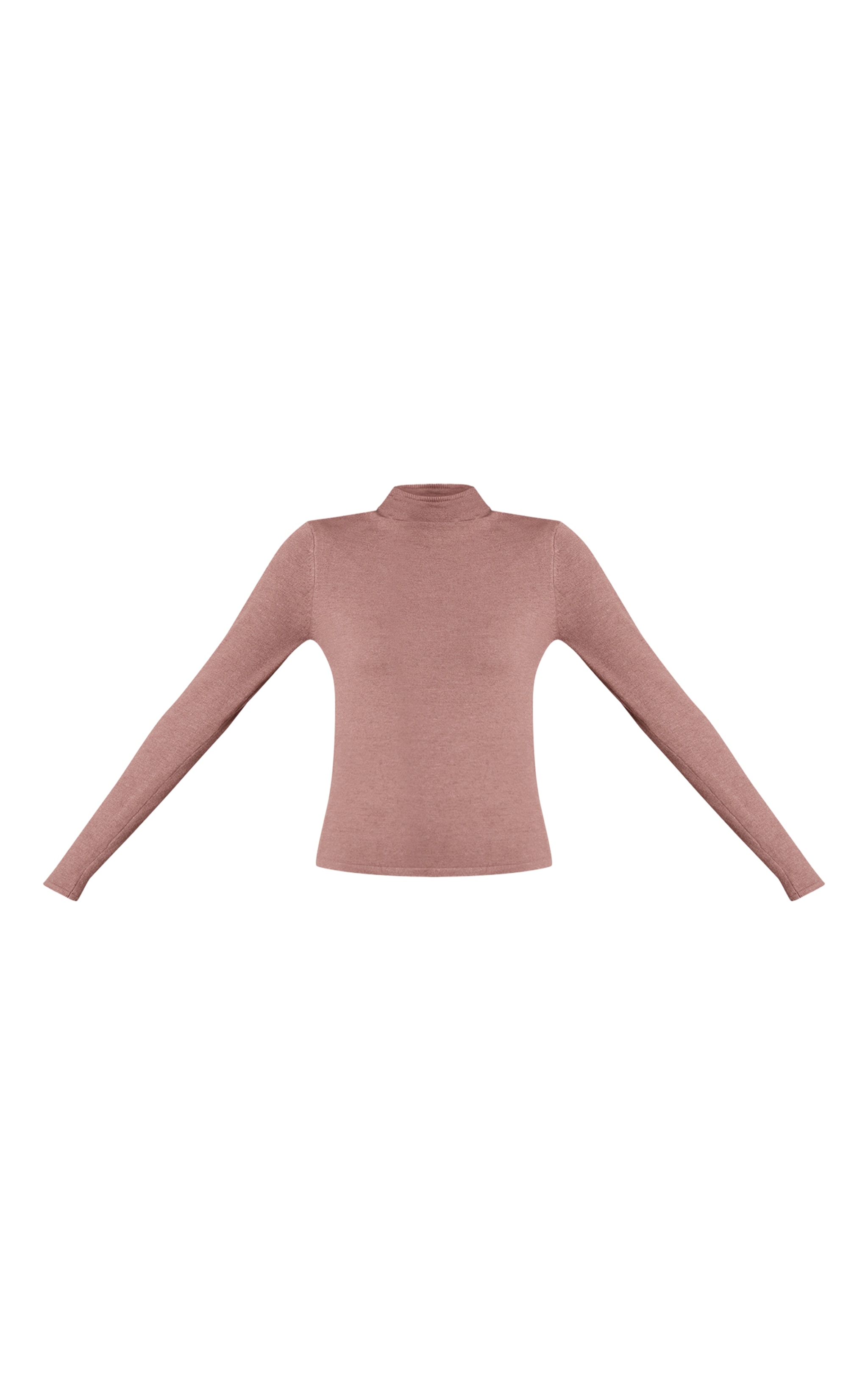 Mocha Fine Knit High Neck Jumper image 5