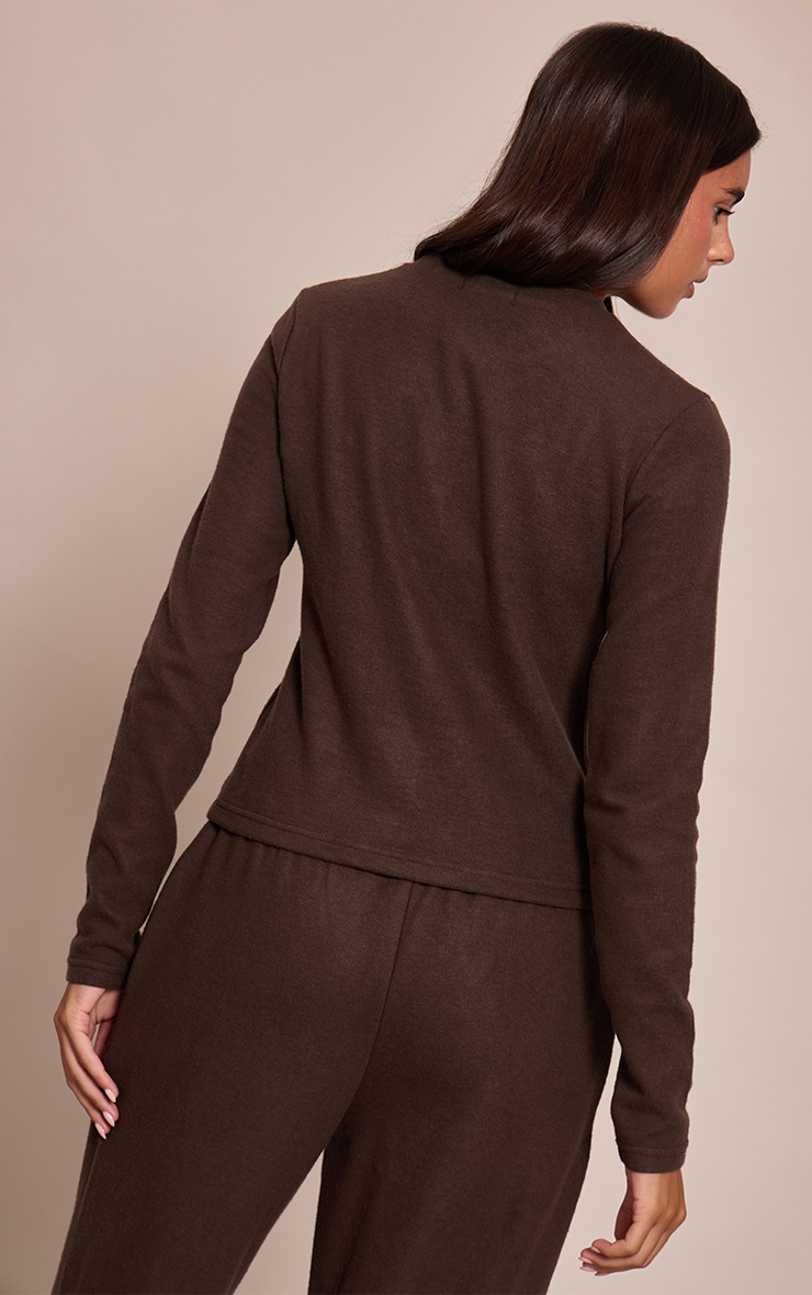 Chocolate Soft Touch Button Down Top image 2