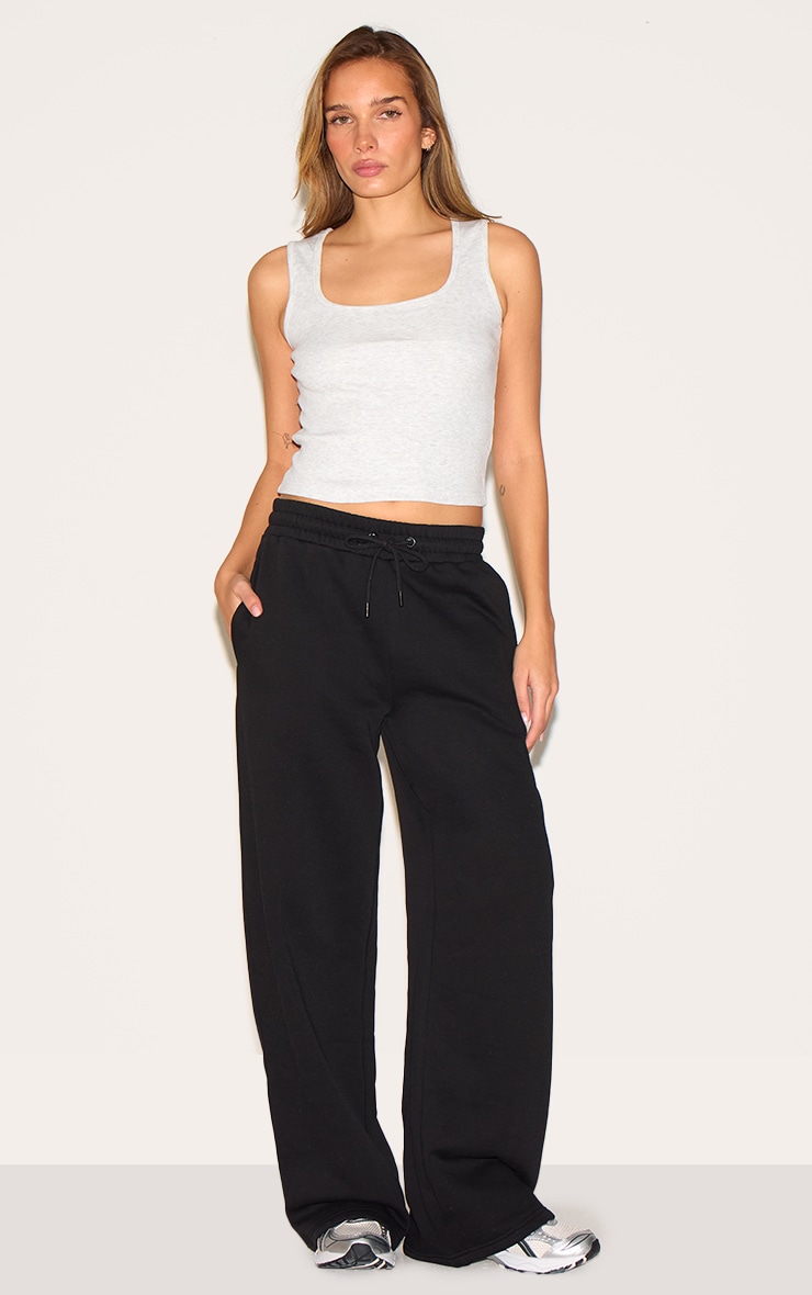 Black Relaxed Straight Leg Sweatpants image 1