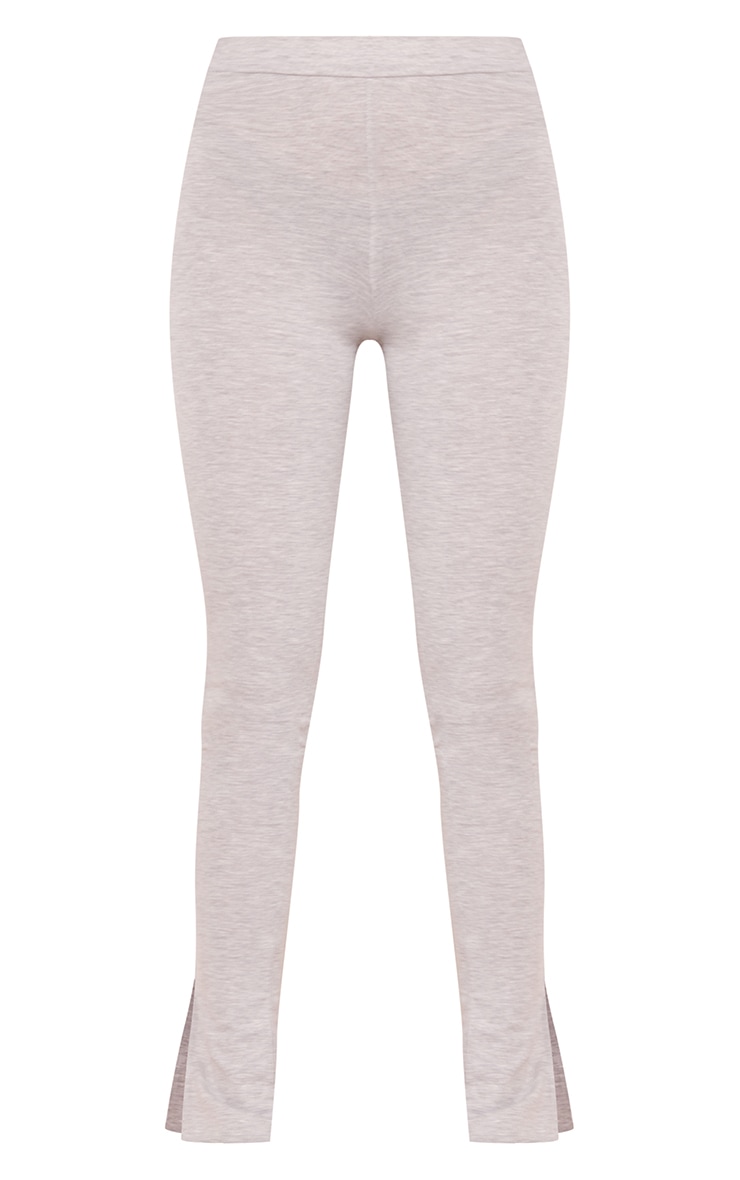 Tall Grey Basic Jersey Split Hem Leggings image 5