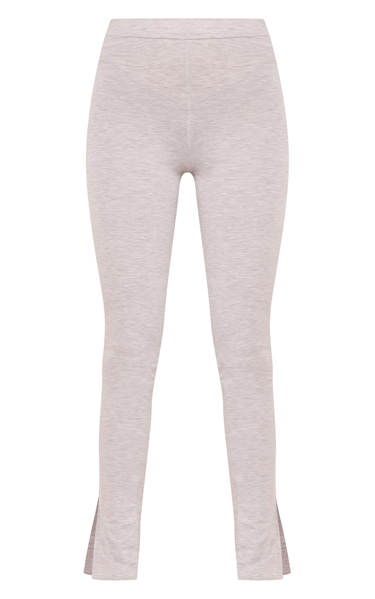 Tall Grey Basic Jersey Split Hem Leggings image 5