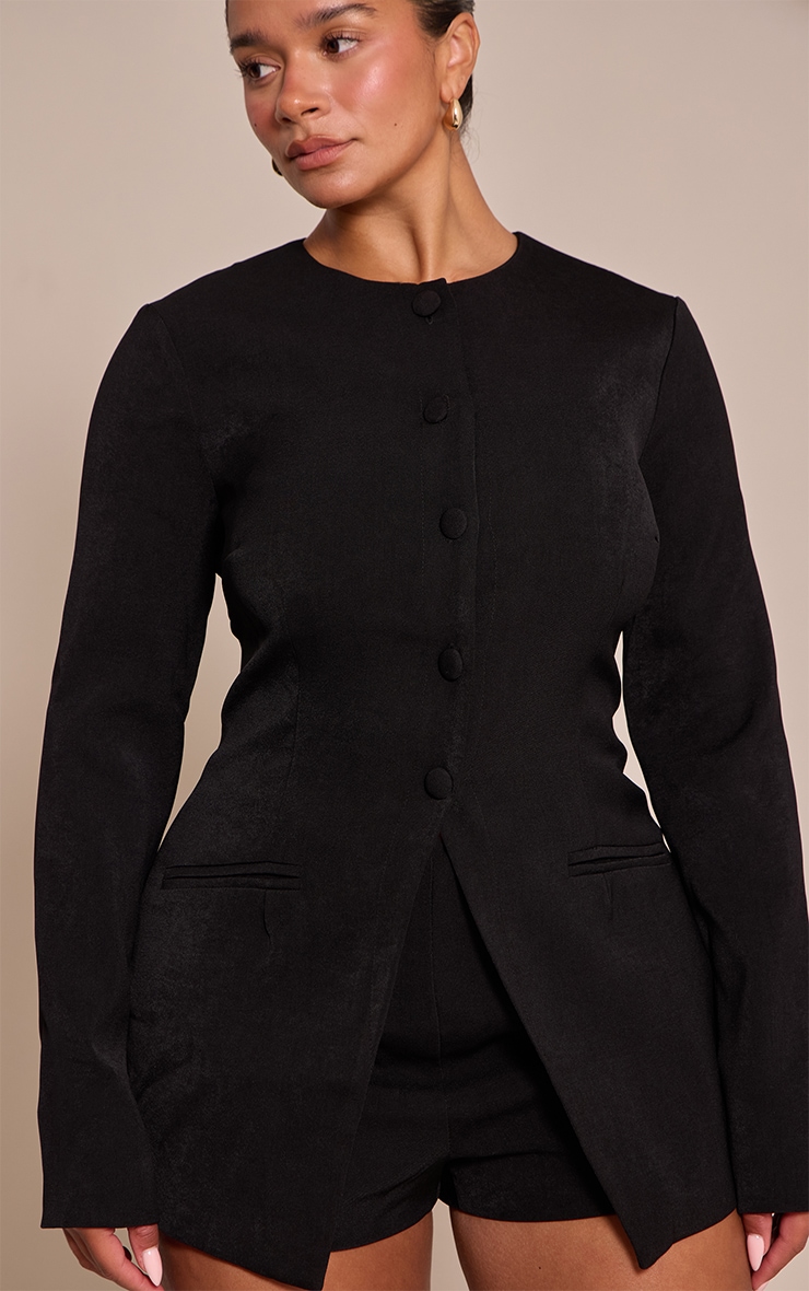Shape Black Button Front Blazer Playsuit image 4