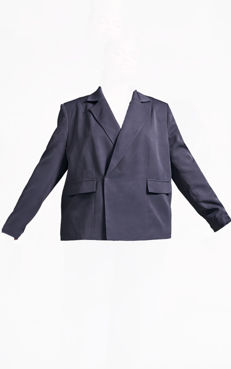  Plus Charcoal Oversized Boxy Blazer image 5