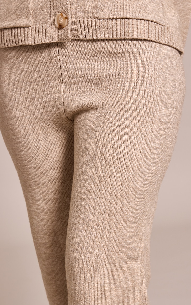 Petite Oatmeal Wide leg Knit Pant image 4