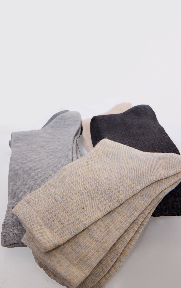 Grey Tonal Socks 5 Pack image 3