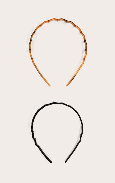 Black And Brown 2 Pack Zig Zag Headband