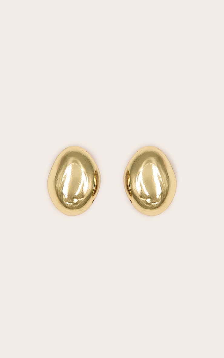 Boucles d'oreilles lisses plaquées or image 2