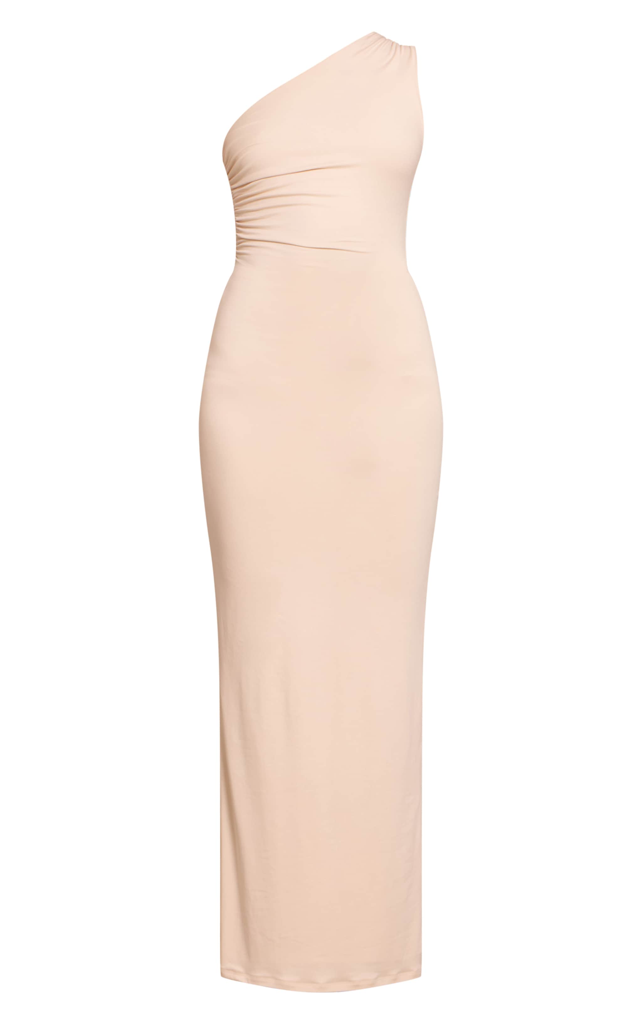 Cream Soft Touch One Shoulder Midaxi Dress image 5